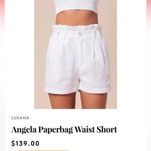 LUSANA Angela white  linen shorts